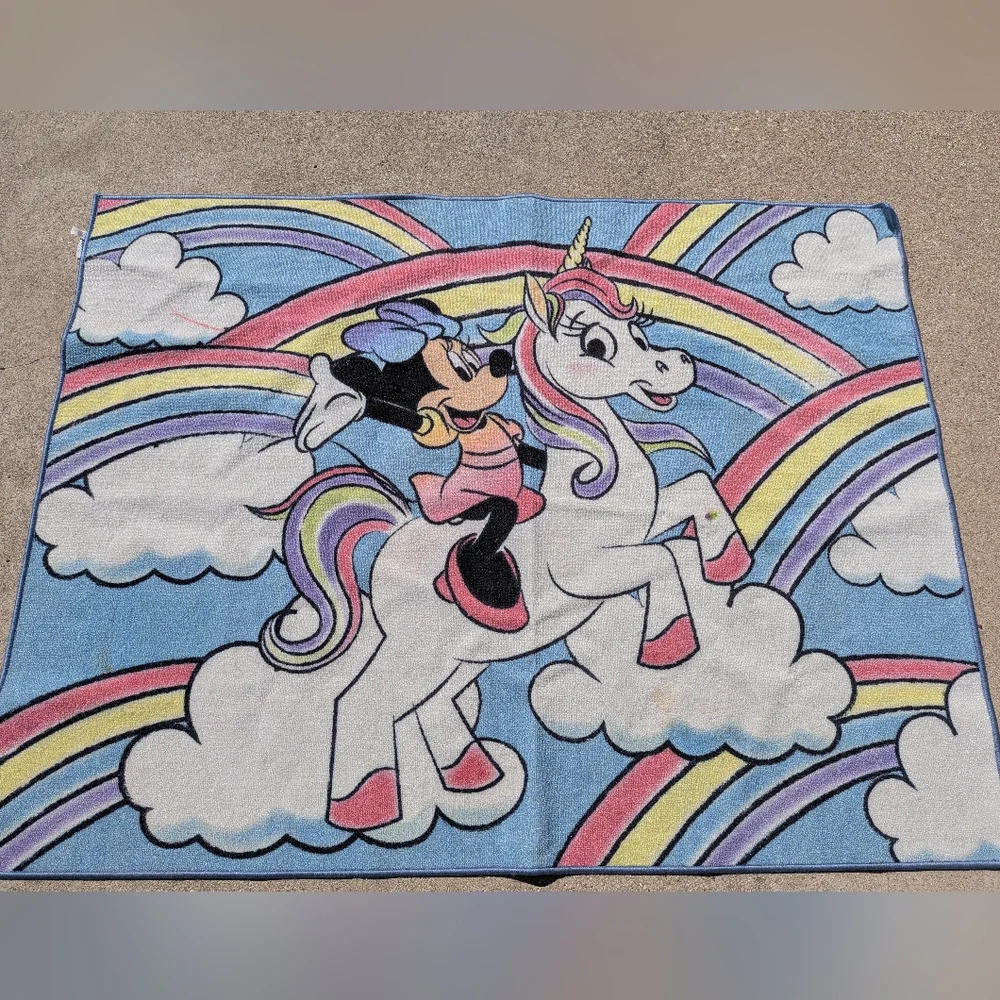 Disney Minnie Mouse Rainbow Unicorn Area Rug